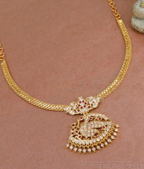 Original Impon Panchaloha Peacock Necklace 1 Gram Gold Jewelry NCKN3994