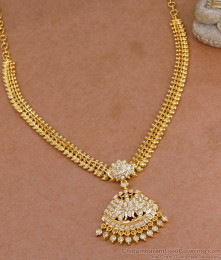 Stylish Bridal Wear Gold Imitation Mango Necklace With Impon Pendant NCKN3995 Stylish Bridal Wear Gold Imitation Mango Necklace With Impon Pendant NCKN3995