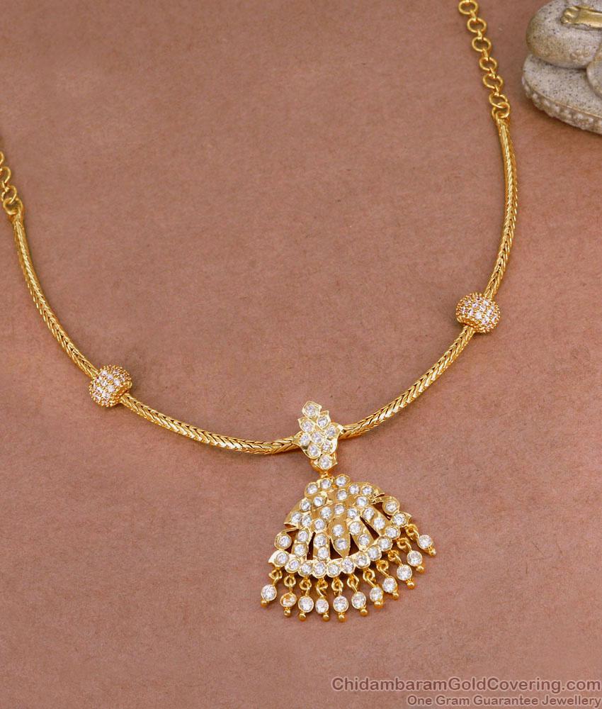 New Arrival Kodi Chain Impon Attigai Stone Necklace Online NCKN4004
