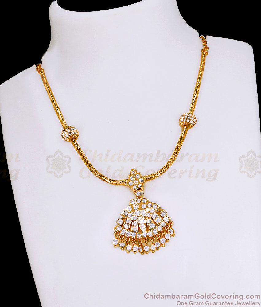 New Arrival Kodi Chain Impon Attigai Stone Necklace Online NCKN4004