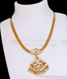 Elegant 1 Gram Gold Impon Stone Attigai Necklace For Women NCKN4005 Elegant 1 Gram Gold Impon Stone Attigai Necklace For Women NCKN4005