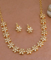 Premium Quality Floral Design Impon Necklace Earring Combo Set NCKN4006