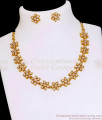 Premium Quality Floral Design Impon Necklace Earring Combo Set NCKN4006