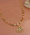 Traditional Navaratna Stone Impon Necklace Five Metal Jewelry NCKN4008