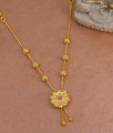 Buy One Gram Gold Floral Necklace Ruby White Stone Design NCKN4010