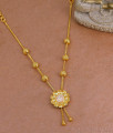 Full White Stone Flower Design Gold Imitation Necklace With Beads NCKN4011