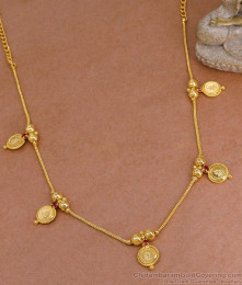 Traditional Micro Gold Plated Lakshmi Coin Necklace With Ruby Stone NCKN4012 Traditional Micro Gold Plated Lakshmi Coin Necklace With Ruby Stone NCKN4012