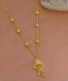Trendy Gold Design Long Necklace Beads Design For Regular Use NCKN4013
