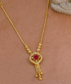 High Quality 1 Gram Gold Necklace Ruby White Stone Design Online NCKN4015