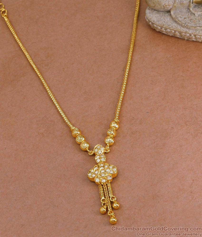 Latest Ad White Stone Gold Plated Necklace Design Festive Jewelry Collection NCKN4018
