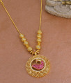 Glittering Ruby White Stone Peacock Pendant Necklace Bollywood Design NCKN4022