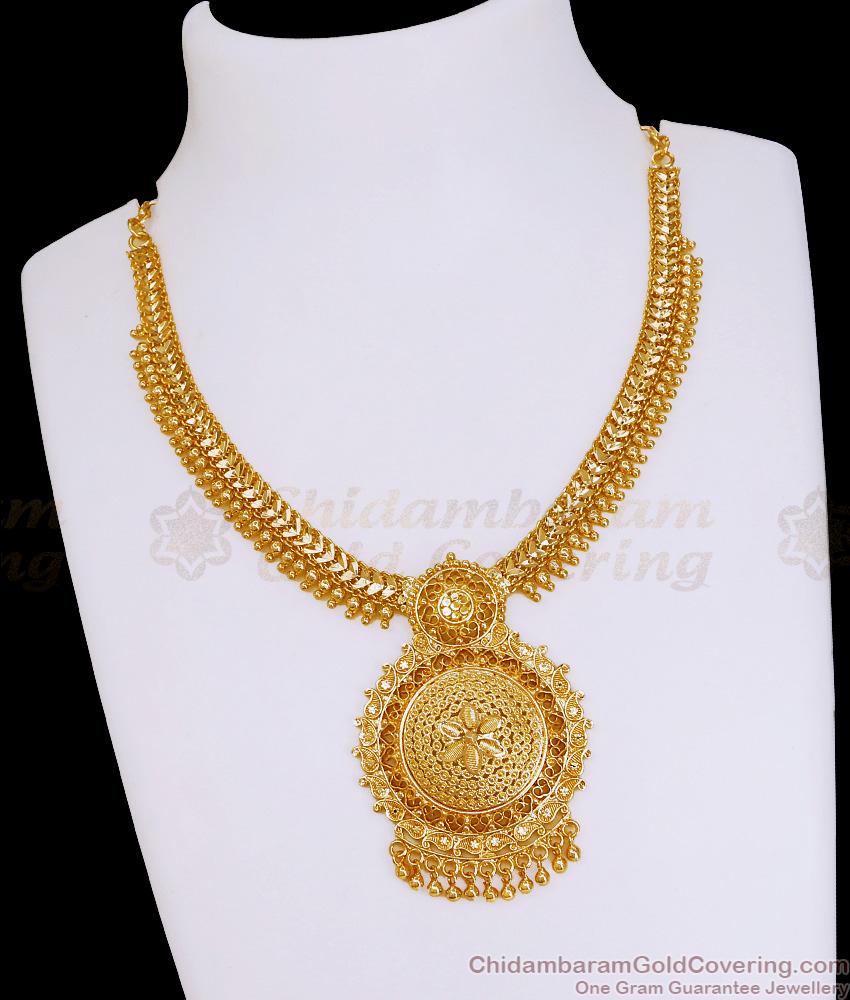 Premium Quality Gold Imitation Mango Necklace Bridal Jewelry For Women NCKN4026