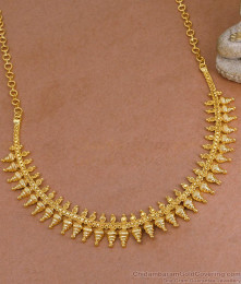 Simple Gold Design Big Mullai Mottu Necklace At Affordable Price NCKN4027 Simple Gold Design Big Mullai Mottu Necklace At Affordable Price NCKN4027