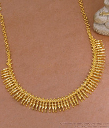 Classic Gold Plated Plain Necklace Mullaipoo Design For Marriage NCKN4029 Classic Gold Plated Plain Necklace Mullaipoo Design For Marriage NCKN4029