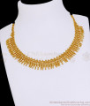 Classic Gold Plated Plain Necklace Mullaipoo Design For Marriage NCKN4029