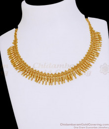 Classic Gold Plated Plain Necklace Mullaipoo Design For Marriage NCKN4029 Classic Gold Plated Plain Necklace Mullaipoo Design For Marriage NCKN4029