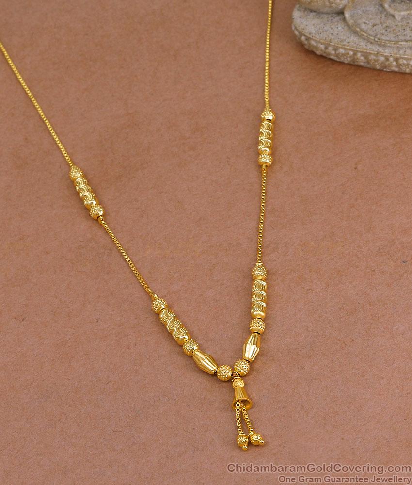 Plain One Gram Gold Milagu Mani Necklace Shop Online NCKN4044