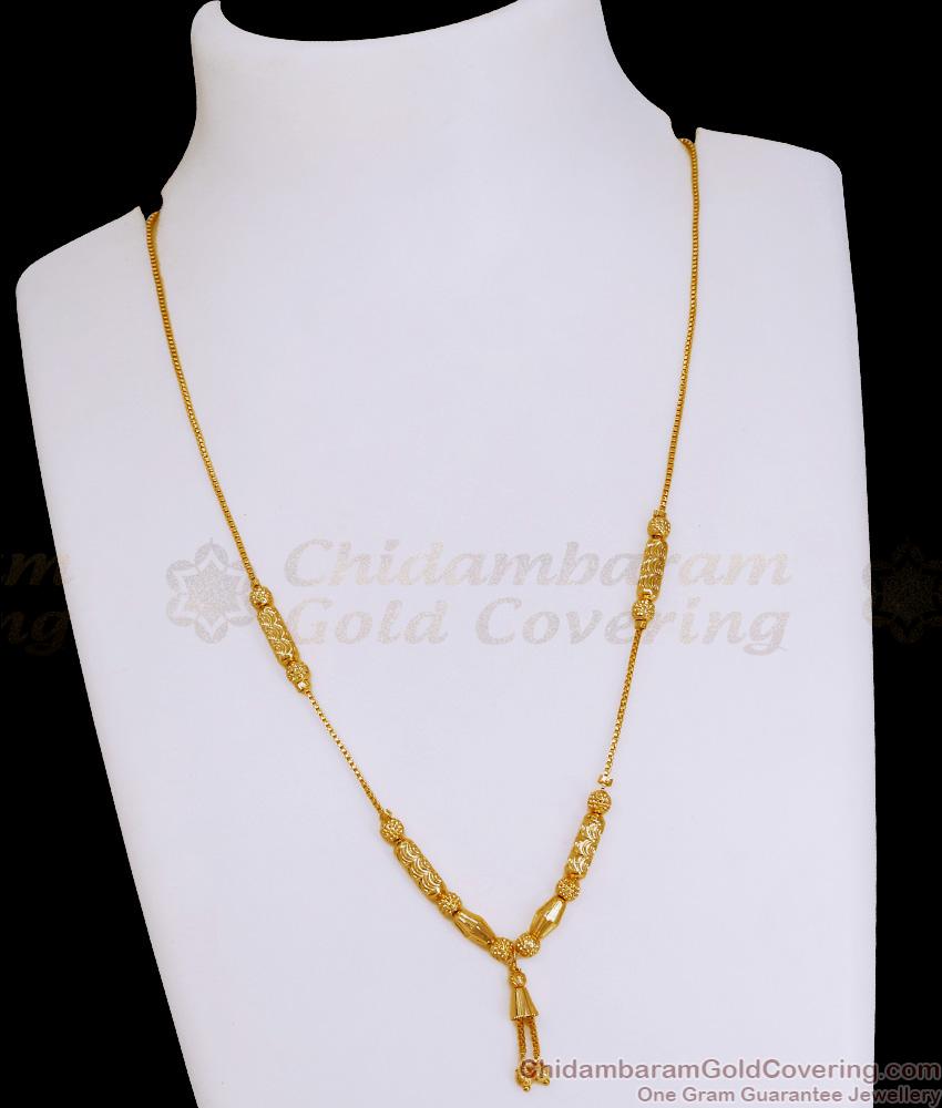 Plain One Gram Gold Milagu Mani Necklace Shop Online NCKN4044