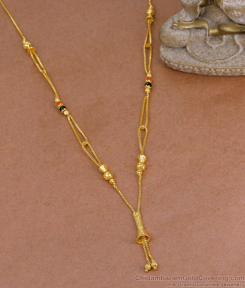 Traditional Red And Black Beads Gold Plated Necklace For Regular Use NCKN4046