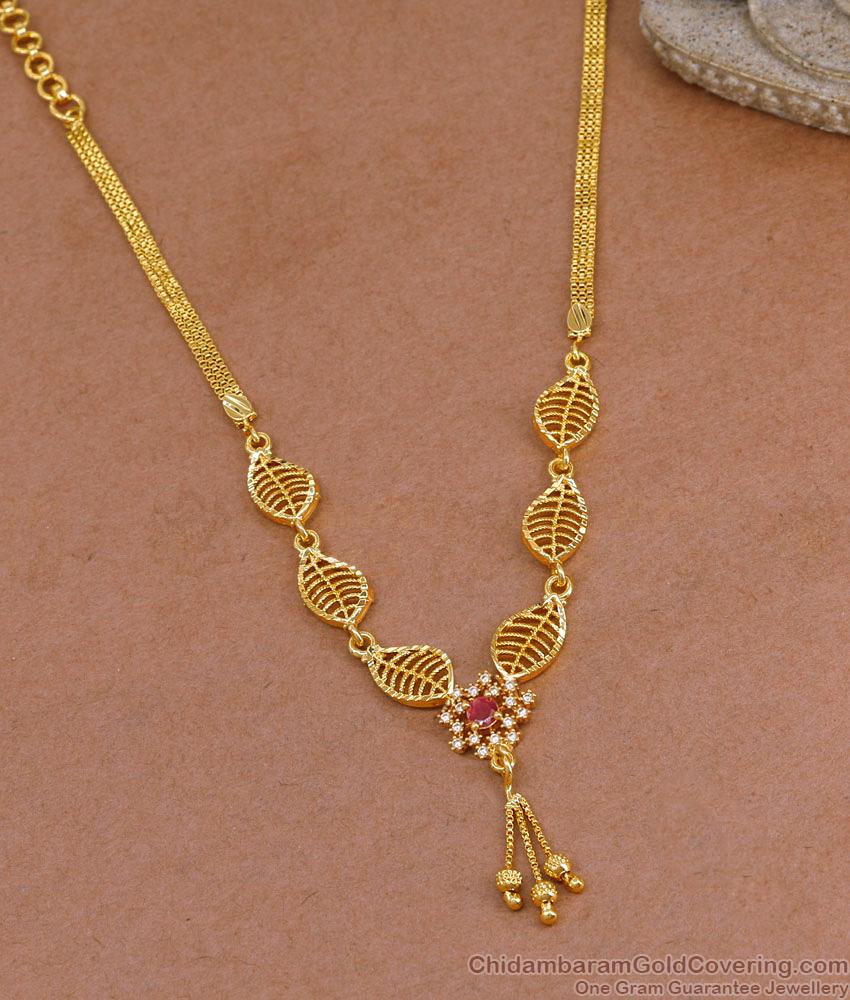 Trendy Ad Stone Floral Design Gold Necklace For Women Fashion NCKN4047
