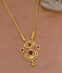 Beautiful Ruby White Stone Gold Imitation Necklace Festive Collection NCKN4052 Beautiful Ruby White Stone Gold Imitation Necklace Festive Collection NCKN4052