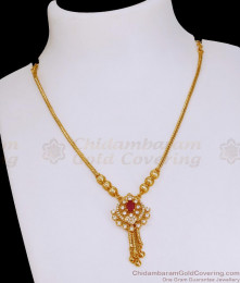 Attractive Ruby White Stone Necklace Micro Gold Polish Design NCKN4054 Attractive Ruby White Stone Necklace Micro Gold Polish Design NCKN4054