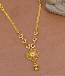 Party Wear Ad Stone Heart Shaped Gold Plated Necklace Online NCKN4055