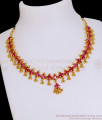 Stunning Ruby Gemstone Necklace Hanging Beads Gold Imitation Jewelry NCKN4066