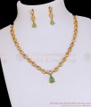 Light Weight Blue Gemstone Diamond Necklace Combo Set Shop Online NCKN4069