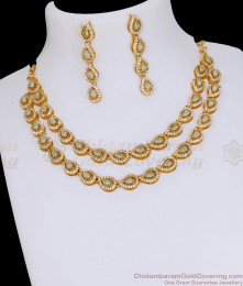 New Arrival Double Layer Diamond Necklace With Blue Gemstone Online NCKN4071 New Arrival Double Layer Diamond Necklace With Blue Gemstone Online NCKN4071