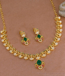 Pure Gold Tone Peacock Design Necklace Earring Combo Design Online NCKN4074