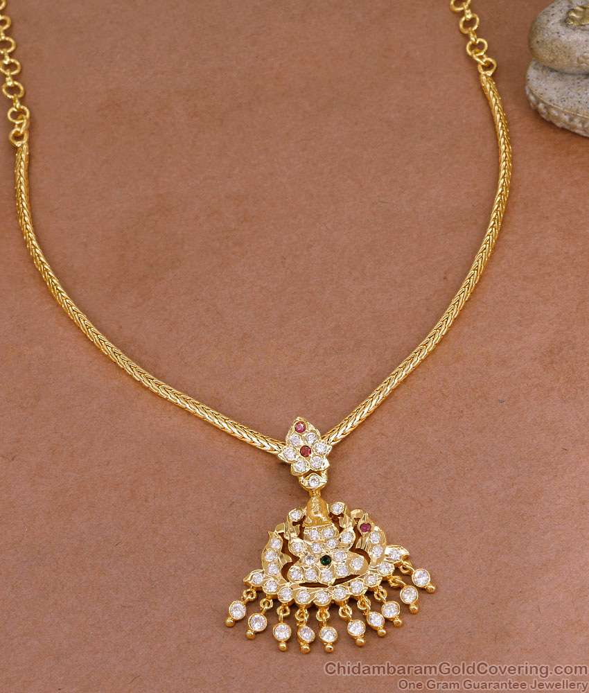 Light Weight Impon Lakshmi Pendant Necklace Kodi Chain Design NCKN4078 Light Weight Impon Lakshmi Pendant Necklace Kodi Chain Design NCKN4078
