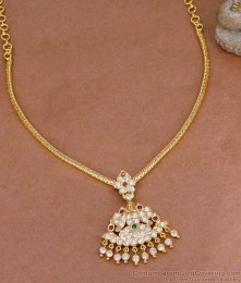 Real Gold Design Impon Necklace Lakshmi Design Naan Patti NCKN4079 Real Gold Design Impon Necklace Lakshmi Design Naan Patti NCKN4079