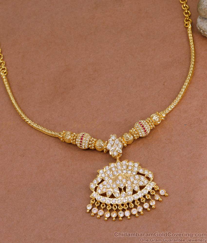 High Quality Lotus Design Impon Panchaloha Necklace For Marriage NCKN4084 High Quality Lotus Design Impon Panchaloha Necklace For Marriage NCKN4084