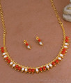 Buy Micro Gold Polish Kerala Necklace Pearl Design For Wedding NCKN4096 Buy Micro Gold Polish Kerala Necklace Pearl Design For Wedding NCKN4096