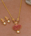 Beautiful Ruby Stone Gold Plated Necklace Earring Pearl Jewelry NCKN4098 Beautiful Ruby Stone Gold Plated Necklace Earring Pearl Jewelry NCKN4098
