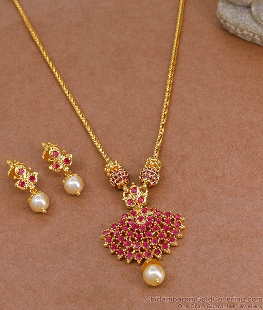 Beautiful Ruby Stone Gold Plated Necklace Earring Pearl Jewelry NCKN4098 Beautiful Ruby Stone Gold Plated Necklace Earring Pearl Jewelry NCKN4098