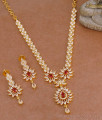 Sparkling Ruby White Diamond Necklace Combo In Gold Finish NCKN4100 Sparkling Ruby White Diamond Necklace Combo In Gold Finish NCKN4100
