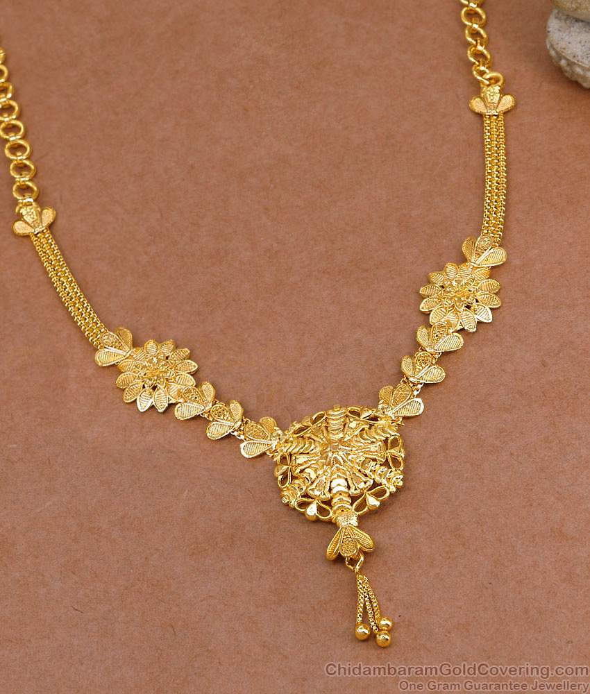 High Quality Micro Gold Plated Floral Design Bridal Necklace Online NCKN4103 High Quality Micro Gold Plated Floral Design Bridal Necklace Online NCKN4103