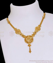 High Quality Micro Gold Plated Floral Design Bridal Necklace Online NCKN4103 High Quality Micro Gold Plated Floral Design Bridal Necklace Online NCKN4103