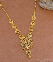 High Quality 1 Gram Gold Necklace Floral Design Without Stone NCKN4105 High Quality 1 Gram Gold Necklace Floral Design Without Stone NCKN4105