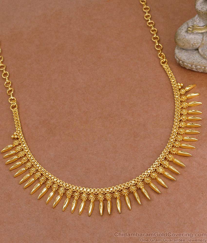 New Arrival Plain Mullaipoo Necklace Gold Imitation Bridal Jewelry NCKN4106 New Arrival Plain Mullaipoo Necklace Gold Imitation Bridal Jewelry NCKN4106