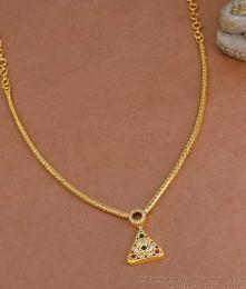 New Arrival Triangle Shaped Ad Stone Gold Necklace For College Wear NCKN4110 New Arrival Triangle Shaped Ad Stone Gold Necklace For College Wear NCKN4110