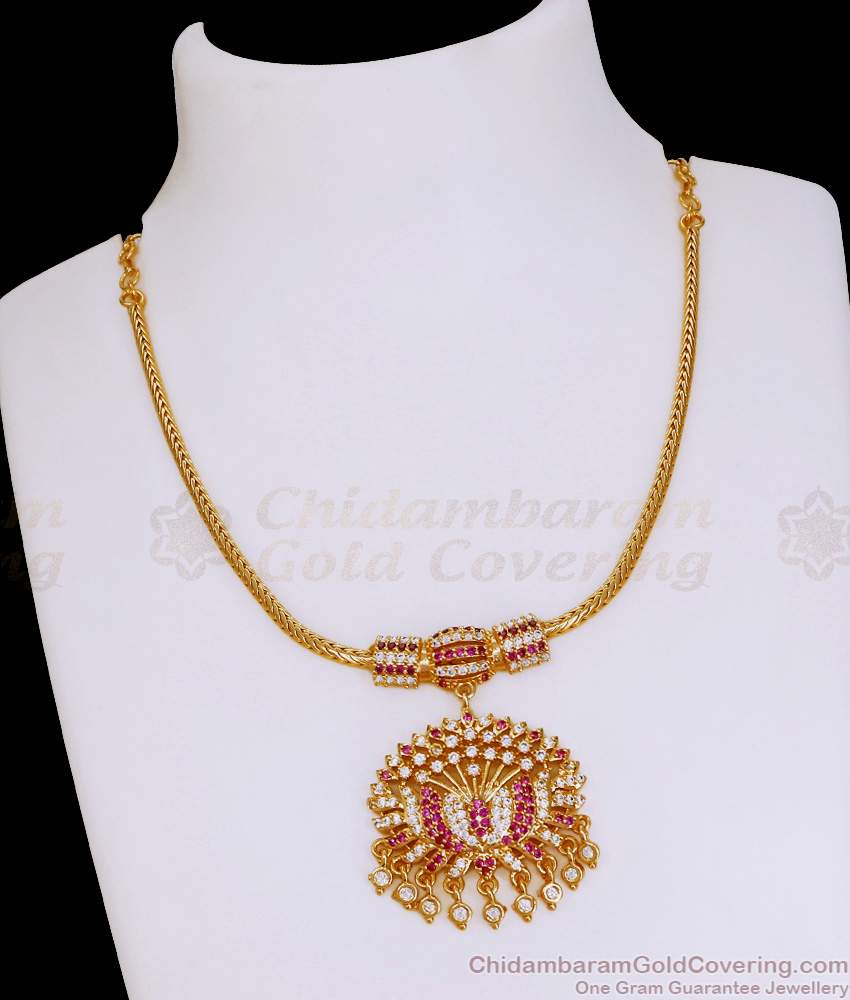 Buy Ruby White Stone Gold Covering Necklace For Women Wedding NCKN4112 Buy Ruby White Stone Gold Covering Necklace For Women Wedding NCKN4112