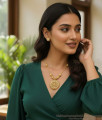 Latest Gold Plated White Stone Floral Necklace Dotted Balls Design NCKN4115 Latest Gold Plated White Stone Floral Necklace Dotted Balls Design NCKN4115