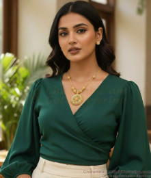 Latest Gold Plated White Stone Floral Necklace Dotted Balls Design NCKN4115