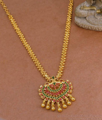 High Quality Micro Gold Polish Peacock Necklace Ruby Green Stone Design NCKN4117 High Quality Micro Gold Polish Peacock Necklace Ruby Green Stone Design NCKN4117