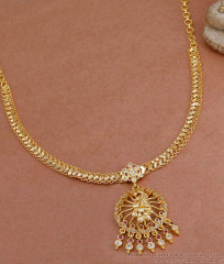 Real Gold Look Heart Shaped Necklace Ruby White Peacock Design NCKN4118 Real Gold Look Heart Shaped Necklace Ruby White Peacock Design NCKN4118