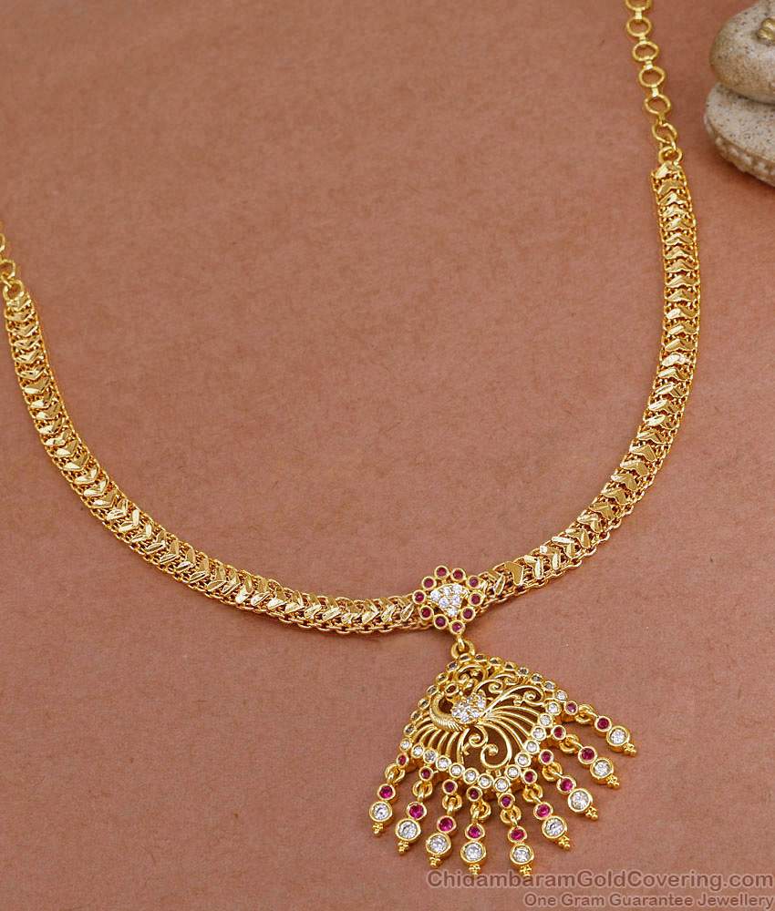 Latest Gold Imitation Peacock Design Ad Stone Necklace Bridal Jewelry NCKN4119 Latest Gold Imitation Peacock Design Ad Stone Necklace Bridal Jewelry NCKN4119