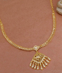 New Model Full White Stone Peacock Necklace Gold Attigai Necklace NCKN4120 New Model Full White Stone Peacock Necklace Gold Attigai Necklace NCKN4120
